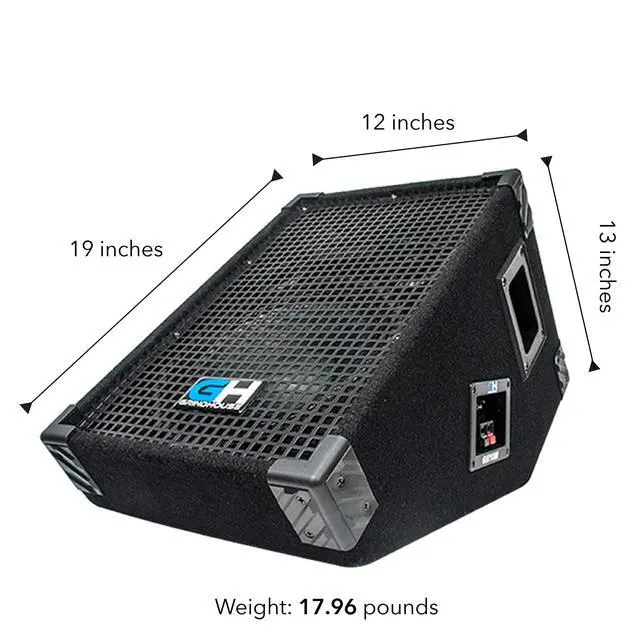 Alt view image 2 of 6 - GH10M - 10 Inch Passive Wedge Floor / Stage Monitor 300 Watts RMS - PA/DJ Stage, Studio, Live Sound 10 Inch Monitor