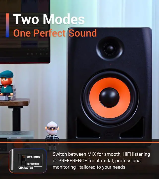 Alt view image 5 of 6 - nEar i8 8" Studio Reference Monitor, 2-Way Active Powered Speaker, Ideal for Near-Field Music Production, Studio Monitoring and Desktop Computers, Studio-Quality Sound, Sold Individually (Single)