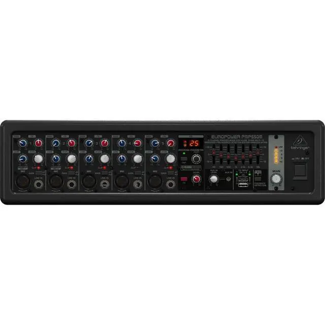 Alt view image 2 of 4 - EUROPOWER PMP550M 500 Watt 5 Channel Powered Mixer with Klark Teknik Multi-FX Processor, FBQ Feedback Detection System and Wireless Option
