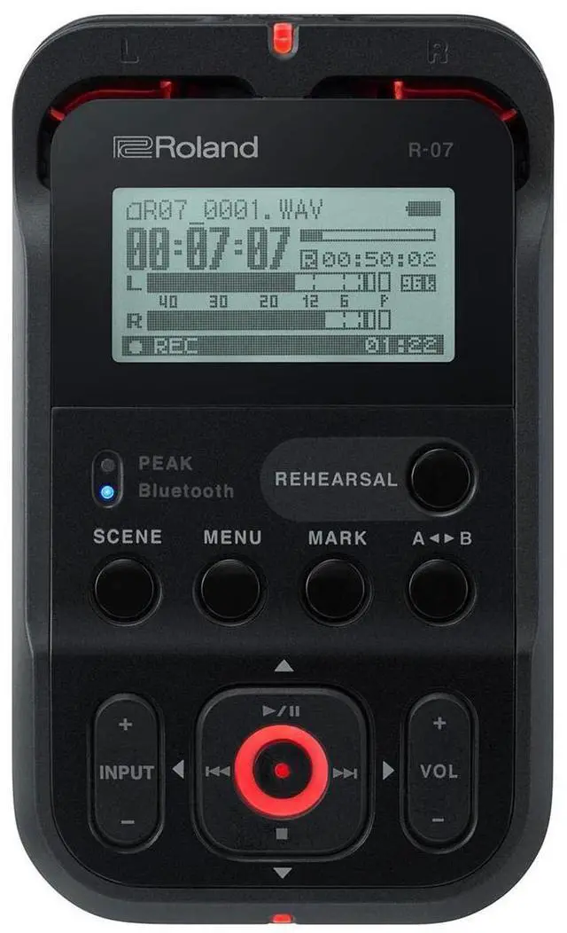 Main image of R-07 High-Resolution Handheld Audio Recorder, Black (R-07-BK)