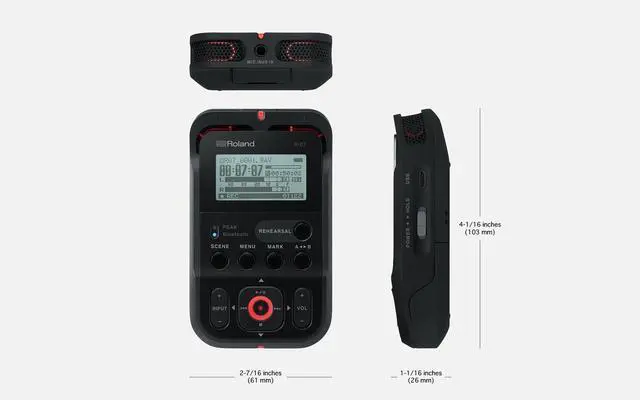 Alt view image 3 of 6 - R-07 High-Resolution Handheld Audio Recorder, Black (R-07-BK)