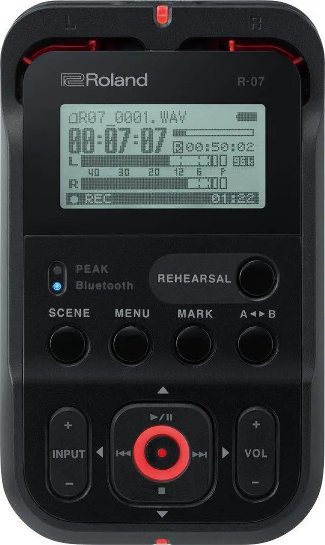 Alt view image 4 of 6 - R-07 High-Resolution Handheld Audio Recorder, Black (R-07-BK)