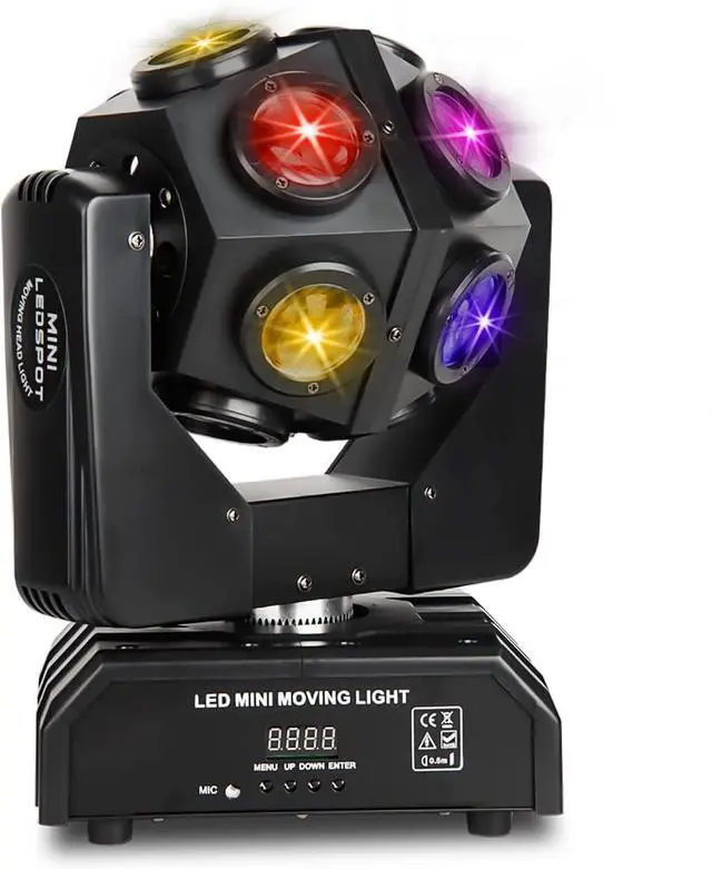 Main image of Moving Head DJ Lights, RGBW LED Rotation Party Lights with DMX Sound Auto Control, Strobe Disco Lighting for Parties Stage Club Christmas