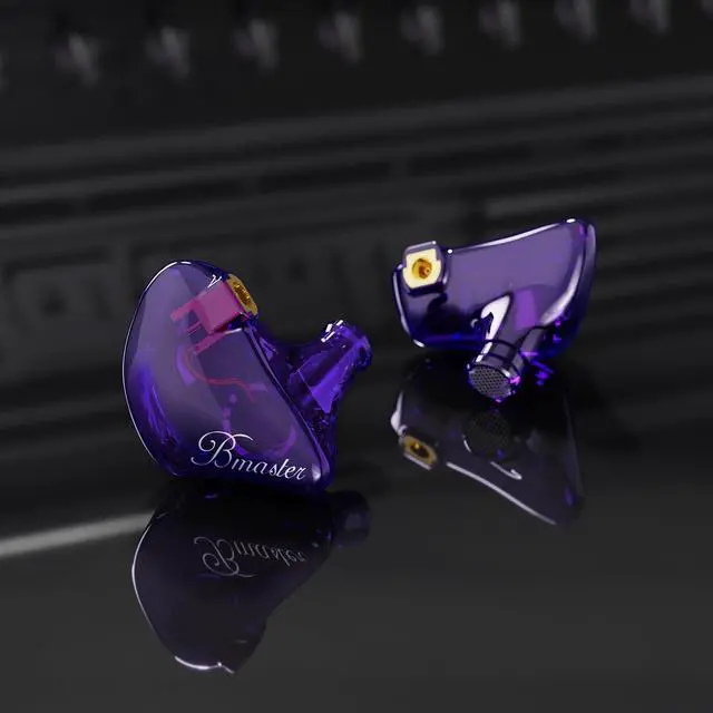 Alt view image 2 of 6 - Bmaster Triple Driver in Ear Headphones, Wired IEMs MMCX Cable, Violet | Hi-Fi Studio IEMs with Silver-Plated OFC MMCX Cable, Tuned for musicians, sound engineers and DJs for professional use
