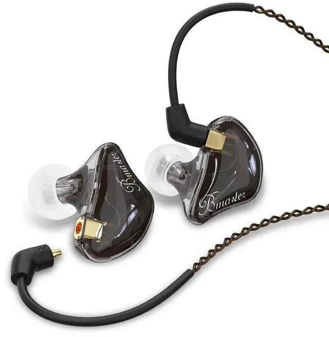 Main image of Bmaster Triple Driver in Ear Headphones, Wired IEMs MMCX Cable, Black | Hi-Fi Studio IEMs with Silver-Plated OFC MMCX Cable, Tuned for musicians, sound engineers and DJs for professional use