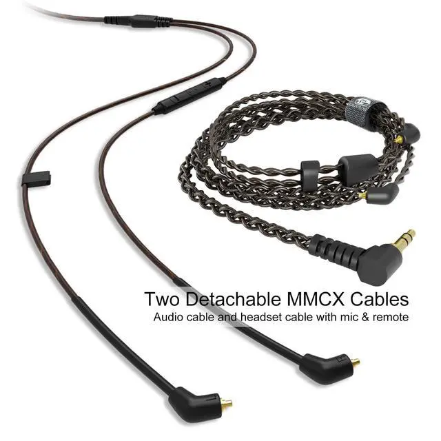 Alt view image 3 of 5 - Bmaster Triple Driver in Ear Headphones, Wired IEMs MMCX Cable, Black | Hi-Fi Studio IEMs with Silver-Plated OFC MMCX Cable, Tuned for musicians, sound engineers and DJs for professional use