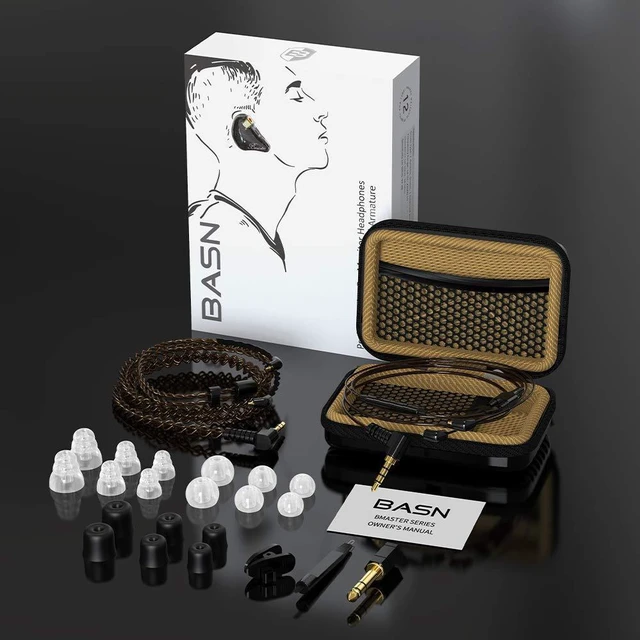 Alt view image 5 of 5 - Bmaster Triple Driver in Ear Headphones, Wired IEMs MMCX Cable, Black | Hi-Fi Studio IEMs with Silver-Plated OFC MMCX Cable, Tuned for musicians, sound engineers and DJs for professional use