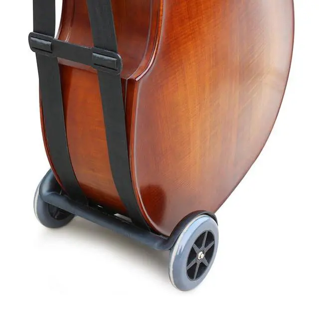 Alt view image 4 of 6 - Upright Bass Cart Easy to Transport for 1/10 to 4/4 size Double Bass with Durable Wheels Long Straps including 1pcs Shim Protective Pad (1x bass cart)