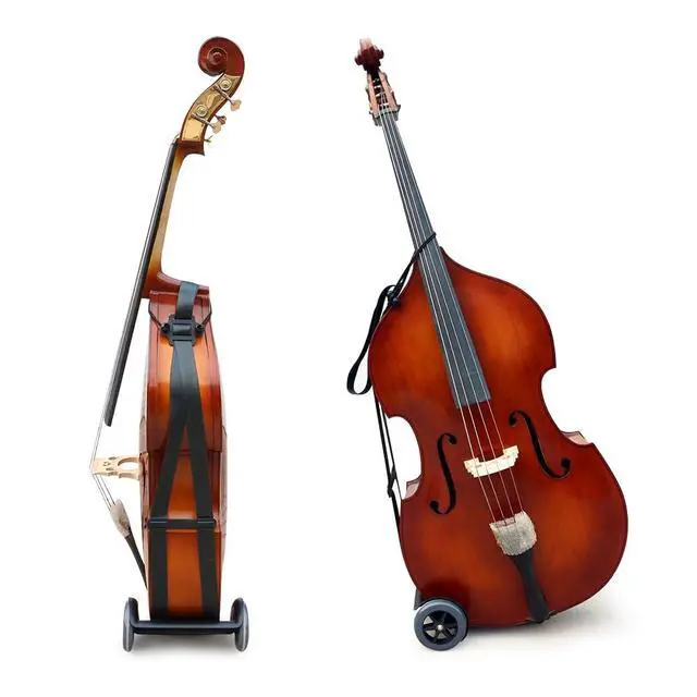 Alt view image 6 of 6 - Upright Bass Cart Easy to Transport for 1/10 to 4/4 size Double Bass with Durable Wheels Long Straps including 1pcs Shim Protective Pad (1x bass cart)