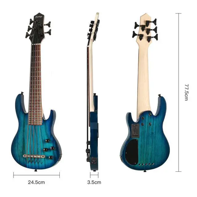 Alt view image 3 of 6 - Ukulele bass fretted 5 String Ukelele, Electric Uku bass with Gig bag(Blue)