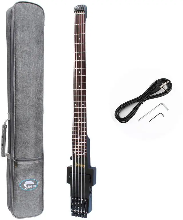 Main image of Travel Bass Guitar Electric Headless Bass, 5 Strings Electric Bass with Gigbag & Truss Road & Wire