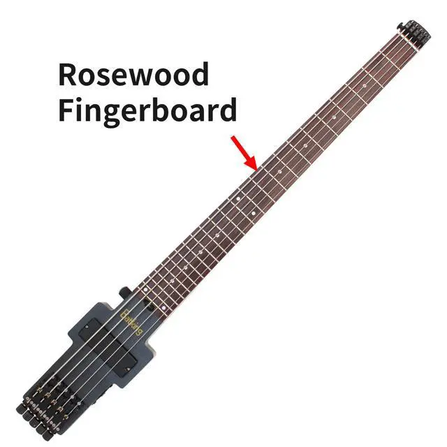 Alt view image 3 of 6 - Travel Bass Guitar Electric Headless Bass, 5 Strings Electric Bass with Gigbag & Truss Road & Wire
