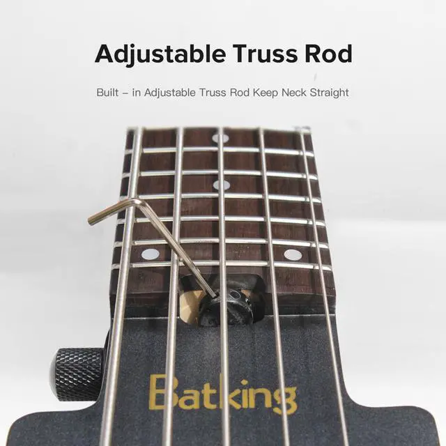 Alt view image 6 of 6 - Travel Bass Guitar Electric Headless Bass, 5 Strings Electric Bass with Gigbag & Truss Road & Wire