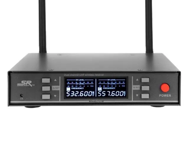 Alt view image 2 of 5 - 200-Channel UHF Dual Handheld Wireless Microphones System, 262 Feet (80 Meter) Range, Perfect for Church, Birthdays, Karaoke, Weddings, Events - Stage Right Series,Black