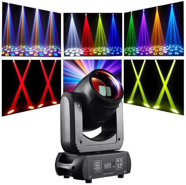 Main image of 150w Moving Head Dj Light For Party, Stage Beam 18 Prisms Lights | Rainbow Color Wheel, 8 GOBO Patterns, 8 Colors, 12 Channels, DMX512 Sound Activated Auto Mode for Party Wedding