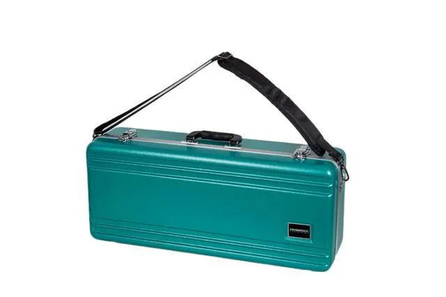 Alt view image 4 of 6 - ABS Alto Saxophone Case Rectangular Mint Blue Finish, Burgundy Velvet Interior, Security Lock & Detachable Strap