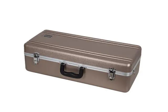 Alt view image 5 of 6 - ABS Alto Saxophone Case Rectangular Champagne Finish, Burgundy Velvet Interior, Security Lock & Detachable Strap