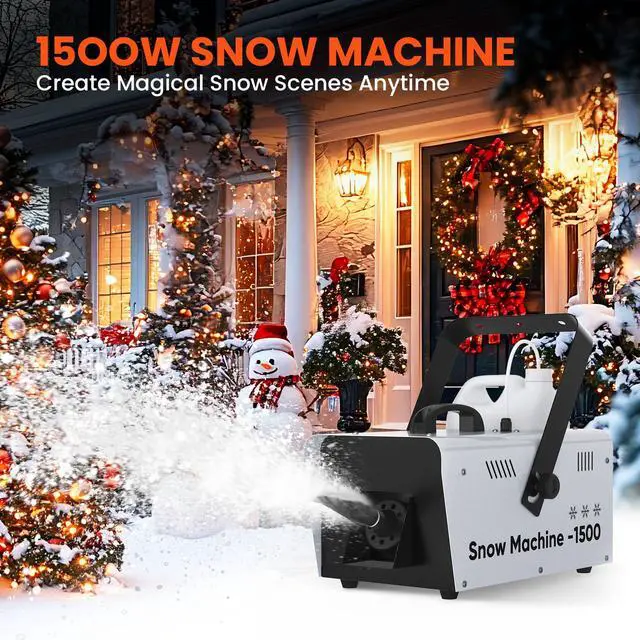 Alt view image 2 of 6 - Snow Machine,1500W Snow Maker With Remote Control for Indoor Outdoor | 1500W Snow Output,Realistic Snow Effect,Remote Control Operation,Compact Design for Christmas,Events,Parties and Decorations