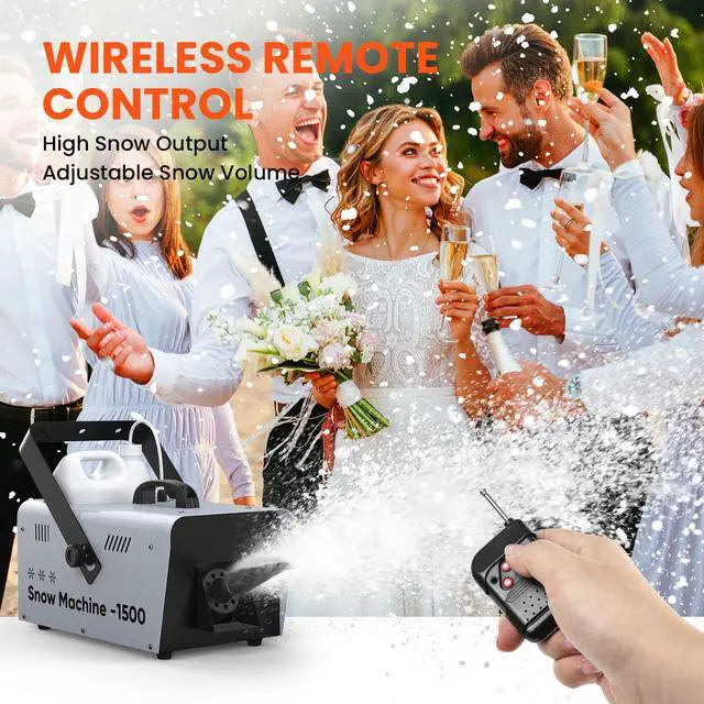 Alt view image 6 of 6 - Snow Machine,1500W Snow Maker With Remote Control for Indoor Outdoor | 1500W Snow Output,Realistic Snow Effect,Remote Control Operation,Compact Design for Christmas,Events,Parties and Decorations