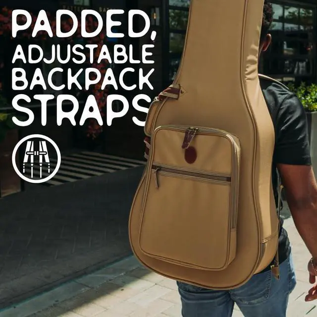 Alt view image 2 of 6 - Leathers 200 Series Classical Guitar Gig Bag Lightweight, Padded, and Durable Soft Case for Full-Size Classical Guitars (LVYCLASSICGB200)