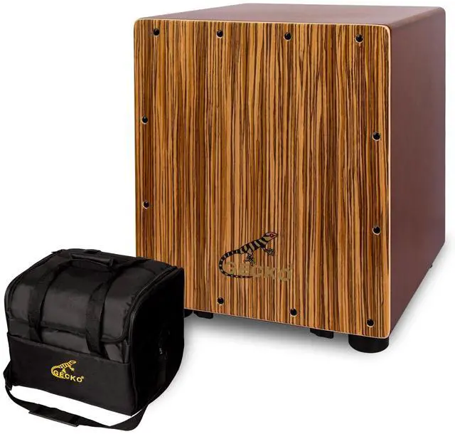 Main image of Cajon Drum Box with Tool-Free Adjustable Guitar Strings, Snare and Bass Tones | 12.6" Compact Percussion Instrument for Beginners and Pros (Includes Bag)