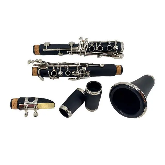 Alt view image 4 of 5 - Clarinet Set for Beginner, Ebonite 17 Keys Clarinet - Includes reeds, mouthpiece, gloves, cleaning cloth, hard case, stand. Suitable for Woodwind Instruments Students (BK-01)