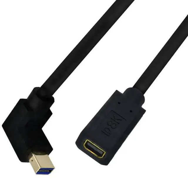 Alt view image 5 of 6 - 12 Inch Mini DisplayPort 1.4 Extension Cable, Up Angle Male to Female 32.4Gbps 8K@60Hz 4K@144Hz 2K@165Hz UHD Extender Cable for HDTV Laptop Monitor Projector PS4 PS5