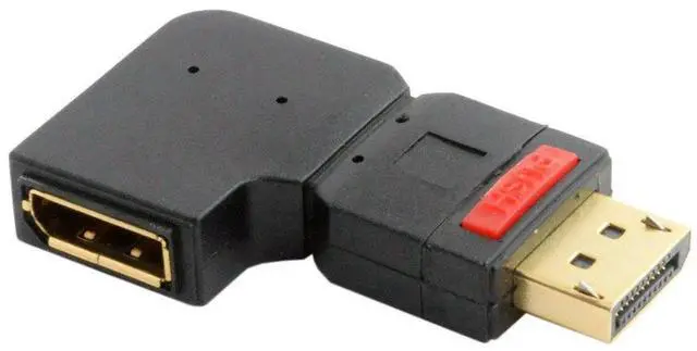 Alt view image 3 of 7 - 90 Degree Right Angle DisplayPort Male to Female Extension Adapter, Standard DP Connector Supports 4K@60Hz UHD Video
