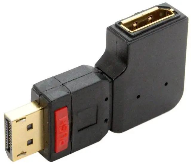 Alt view image 4 of 7 - 90 Degree Right Angle DisplayPort Male to Female Extension Adapter, Standard DP Connector Supports 4K@60Hz UHD Video