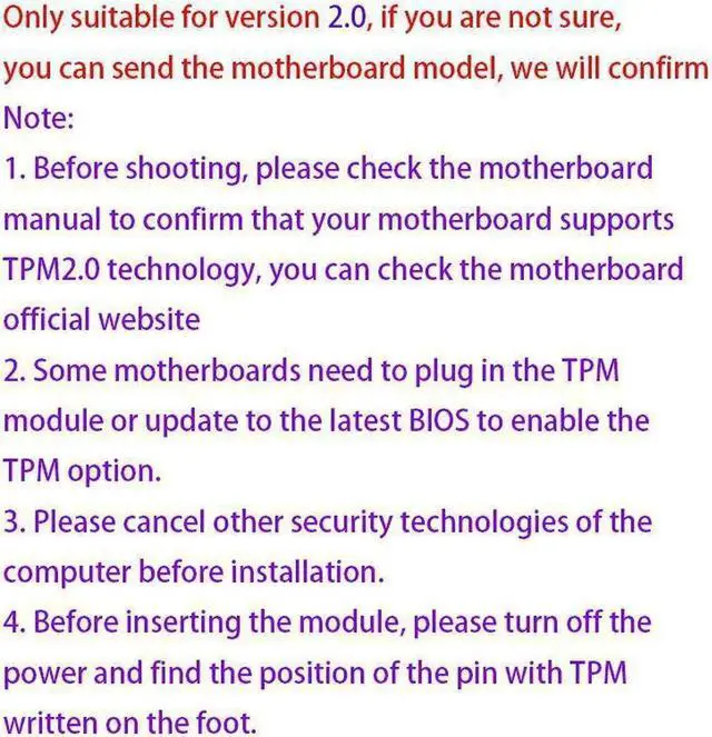 Alt view image 2 of 2 - 1 Piece TPM 2.0 Security Module, 12PIN SPI Trusted Platform Module Compatible with MSI MS-4462 Motherboard