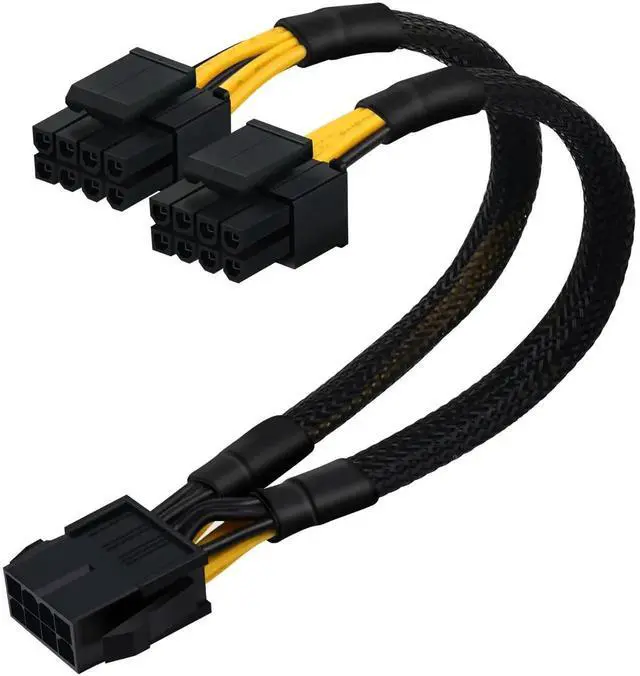 Main image of CPU 8 Pin Splitter Extension Cable, 24cm/9.5 Inch Sleeved EPS Power Adapter Cord, Female to Male Converter for Motherboard CPU Power Supply