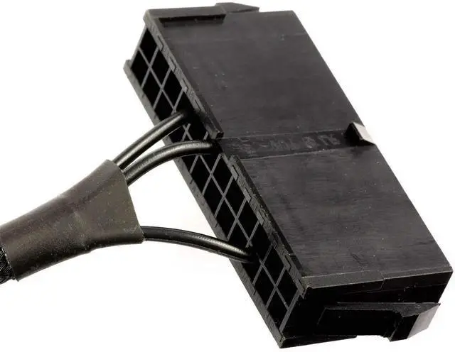 Alt view image 3 of 3 - 22 Inch Black Sleeved 24Pin ATX Red LED Power Switch Jumper Cable, 20/24Pin ATX Power Supply On Off Start Bridge Adapter Cord