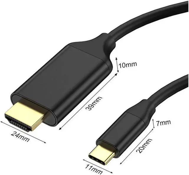 Alt view image 4 of 5 - USB C to HDMI Cable Adapter 6ft 4K@60Hz, Type C to HDMI Cord Thunderbolt 3 Compatible for MacBook Pro, iPad Pro, Samsung S9/S10, Surface Book 2, XPS 13/15, Pixelbook
