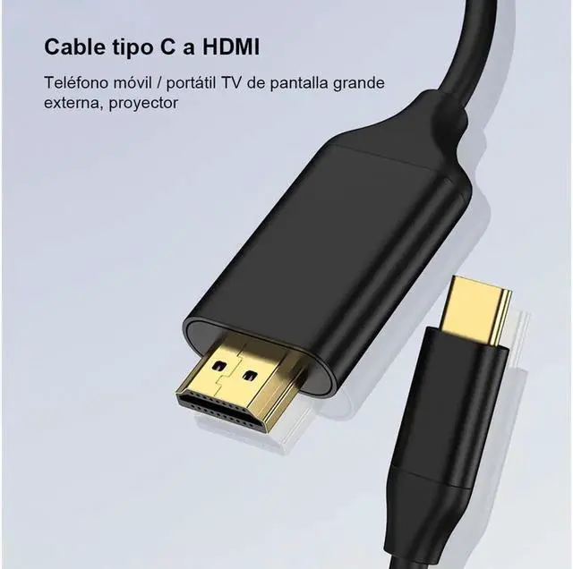 Alt view image 5 of 5 - USB C to HDMI Cable Adapter 6ft 4K@60Hz, Type C to HDMI Cord Thunderbolt 3 Compatible for MacBook Pro, iPad Pro, Samsung S9/S10, Surface Book 2, XPS 13/15, Pixelbook