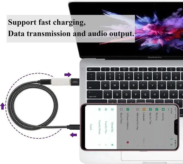Alt view image 4 of 7 - 2 Pack Silver USB 3.0 A Male to USB C Female Adapter, 5Gbps High Speed Type-C Converter, Support Data Sync & Fast Charging for PC, Power Bank, USB-C Phone and U-Disk