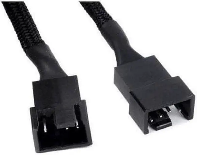 Alt view image 2 of 5 - 2 Pack 1 to 2 PWM Fan Splitter Cable, Black Sleeved 4 Pin PC Cooling Fan Y Splitter Converter Extension Cable