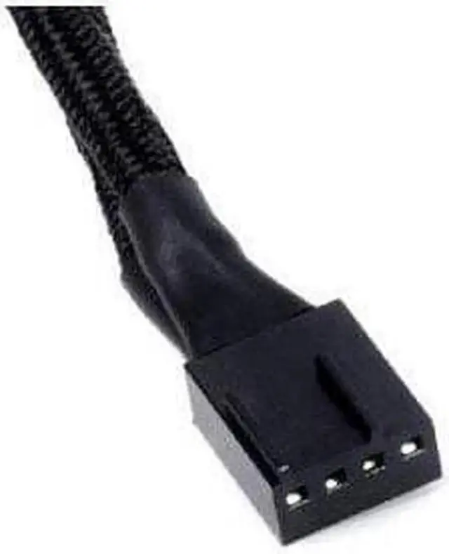 Alt view image 3 of 5 - 2 Pack 1 to 2 PWM Fan Splitter Cable, Black Sleeved 4 Pin PC Cooling Fan Y Splitter Converter Extension Cable