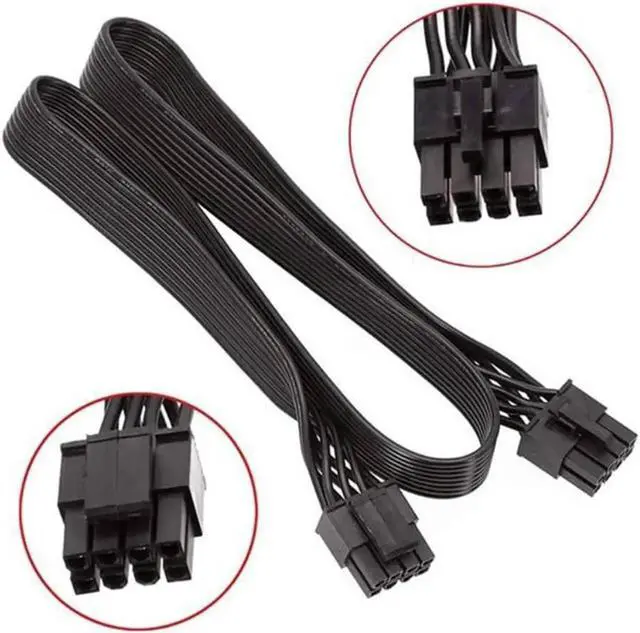 Alt view image 2 of 4 - 60cm PCIe 8 Pin Male to CPU 8 Pin 4+4 Male Adapter Cable, EPS 12V Motherboard CPU Power Supply Cable Compatible with Seasonic Modular PSU