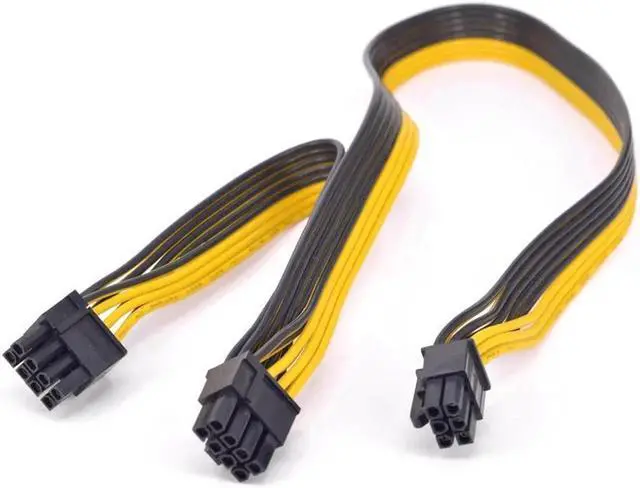 Alt view image 2 of 3 - 60cm PCIe GPU 6Pin to Dual 6+2Pin Power Cable, 18AWG Graphics Card 6Pin to Double 8Pin PCIe Power Supply Extension Cord for Desktop Gaming GPU
