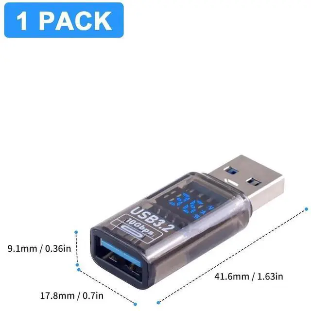 Alt view image 4 of 7 - USB 3.2 Extender, 10Gbps Type A Male to Female Extension Adapter Transparent Shell for Hard Drive Keyboard Laptop