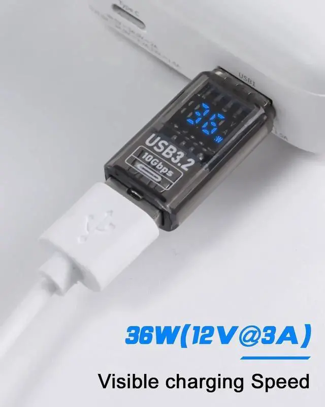 Alt view image 5 of 7 - USB 3.2 Extender, 10Gbps Type A Male to Female Extension Adapter Transparent Shell for Hard Drive Keyboard Laptop