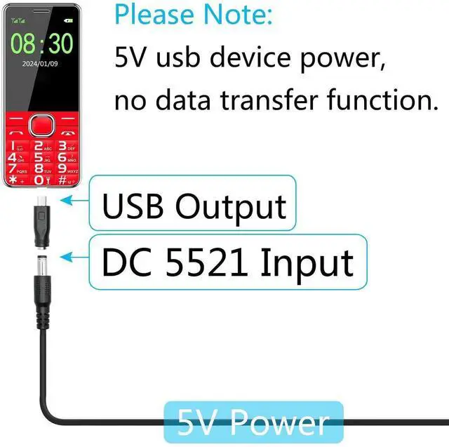 Alt view image 5 of 6 - 4Pcs DC 5.5mm x 2.1mm Female to Mini USB Male Adapter, 5V DC 5521 to Mini USB Power Conversion Connector