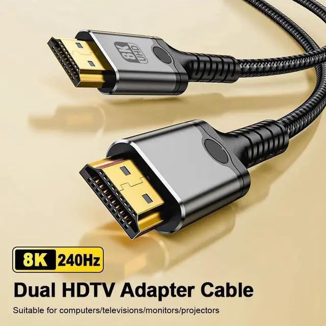 Alt view image 2 of 7 - 10FT Certified 8K HDMI 2.1 Cable, Ultra High Speed 48Gbps Braided HDMI Cord, 8K@60Hz 4K@120Hz HDR 10 DTS:X HDCP 2.2 & 2.3 Compatible with Roku TV PS5 HDTV Blu-ray