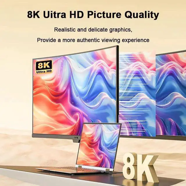 Alt view image 7 of 7 - 10FT Certified 8K HDMI 2.1 Cable, Ultra High Speed 48Gbps Braided HDMI Cord, 8K@60Hz 4K@120Hz HDR 10 DTS:X HDCP 2.2 & 2.3 Compatible with Roku TV PS5 HDTV Blu-ray