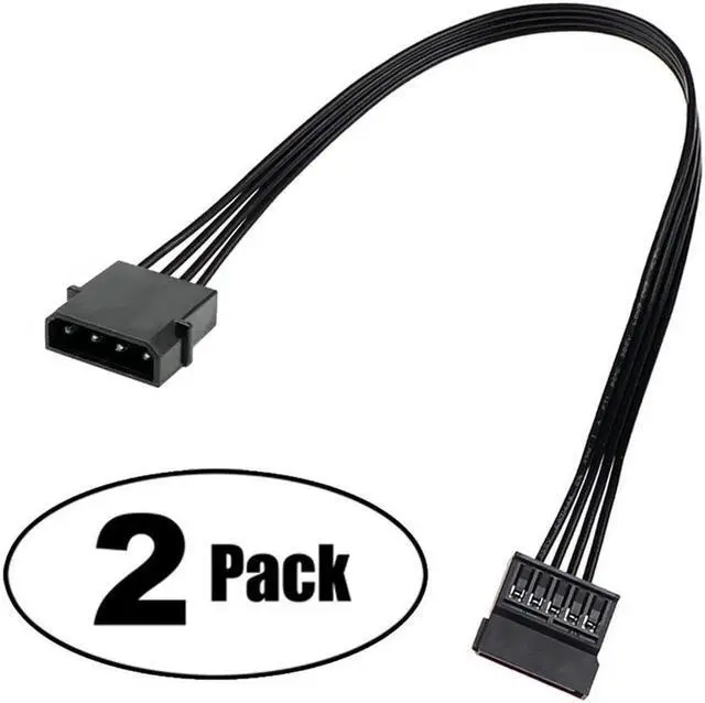 Alt view image 2 of 4 - 24 Inch Molex IDE 4 Pin to 15 Pin SATA Power Converter Cable, Male to Female HDD SSD Power Extension Adapter Cord for Desktop PC Hard Drive, 2 Pack
