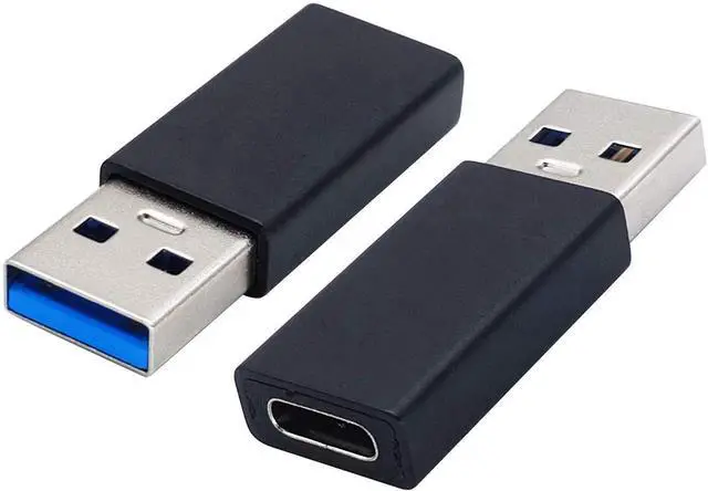 Main image of 2 Pack Type C Female to USB A Male OTG Adapter, Black USB-C to USB-A Male Converter, Support Fast Charging & Data Sync for Laptop, Power Bank and USB-A Port Devices