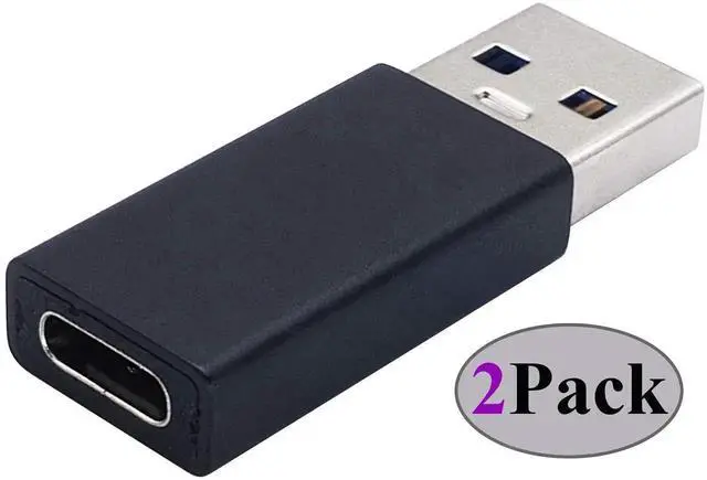 Alt view image 5 of 6 - 2 Pack Type C Female to USB A Male OTG Adapter, Black USB-C to USB-A Male Converter, Support Fast Charging & Data Sync for Laptop, Power Bank and USB-A Port Devices