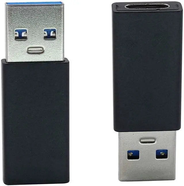 Alt view image 6 of 6 - 2 Pack Type C Female to USB A Male OTG Adapter, Black USB-C to USB-A Male Converter, Support Fast Charging & Data Sync for Laptop, Power Bank and USB-A Port Devices