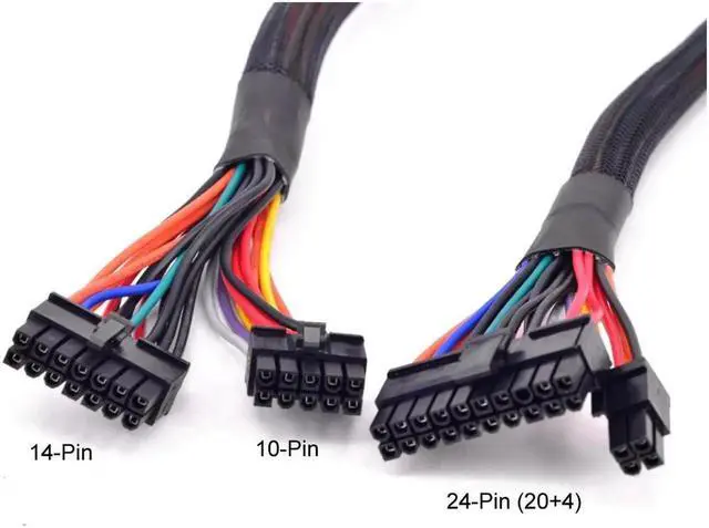 Alt view image 2 of 4 - 25 Inch 24(20+4) Pin ATX to 14-Pin + 10-Pin Power Supply Cable, 18AWG Modular ATX Motherboard Adapter Cable Compatible with Corsair HXi Series PSU