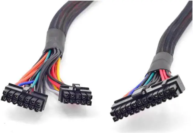 Alt view image 3 of 4 - 25 Inch 24(20+4) Pin ATX to 14-Pin + 10-Pin Power Supply Cable, 18AWG Modular ATX Motherboard Adapter Cable Compatible with Corsair HXi Series PSU